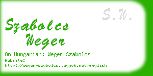 szabolcs weger business card
